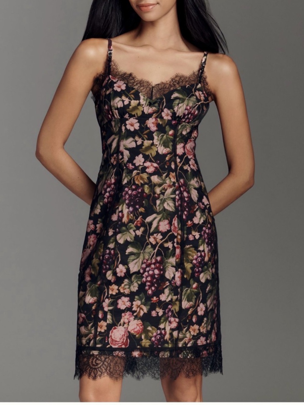NWT Anthropologie Maeve Floral Fruit Mesh Slip Dress Size Small